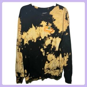 Black Bleached Nickelodeon 90s Character Pullover Sweater